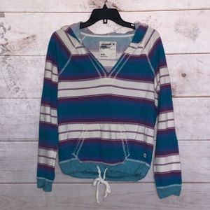 American Eagle Striped Hoodie Size M